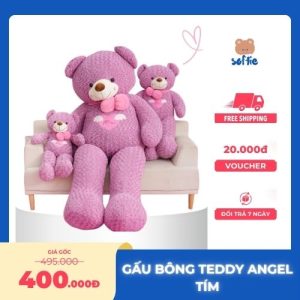 Gấu Bông Teddy Angel Tím